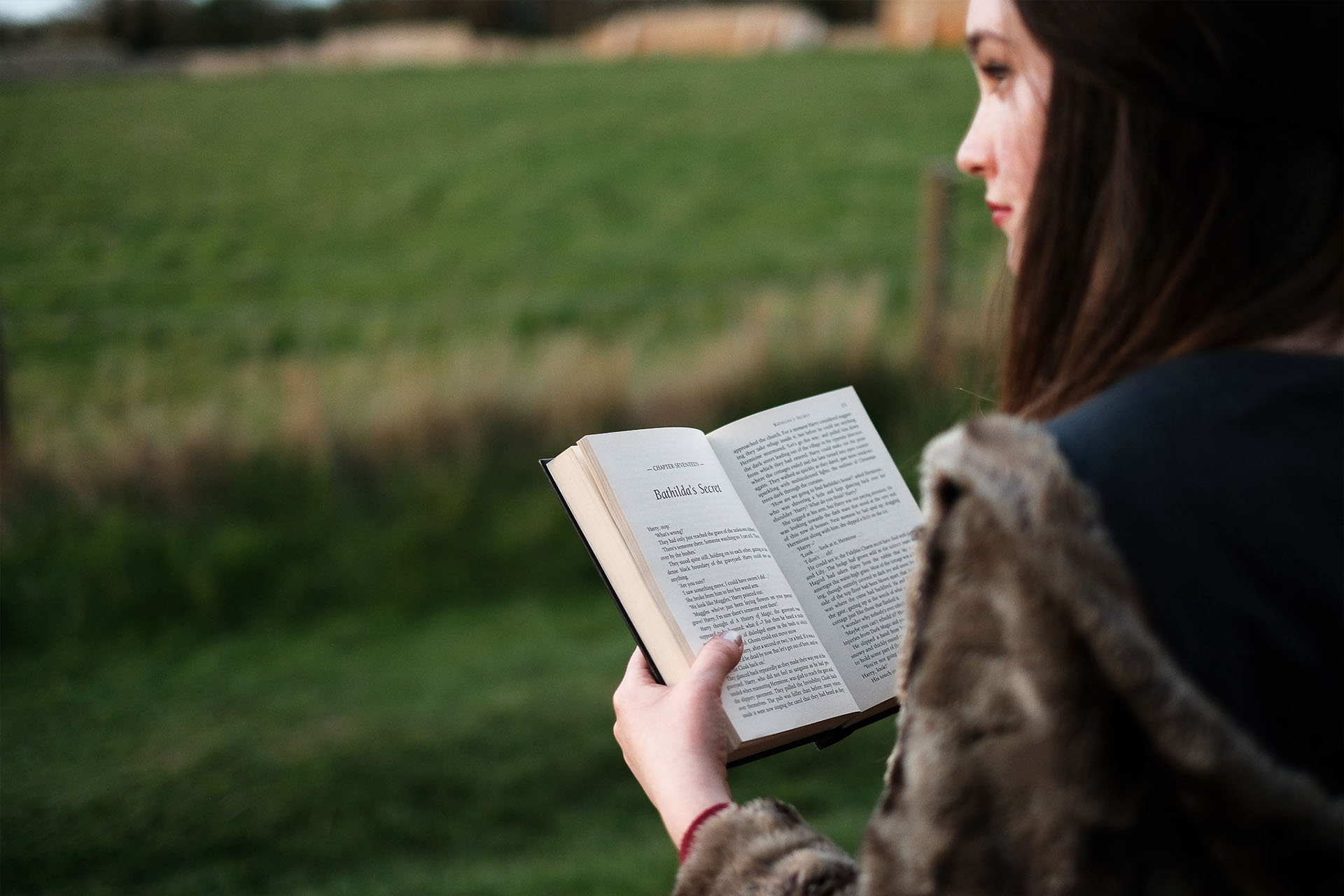 woman readina book
